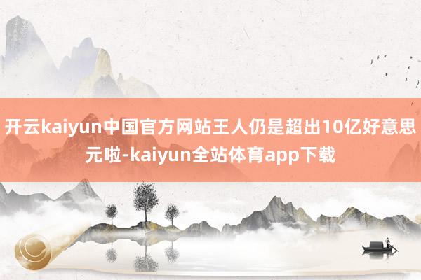 开云kaiyun中国官方网站王人仍是超出10亿好意思元啦-kaiyun全站体育app下载