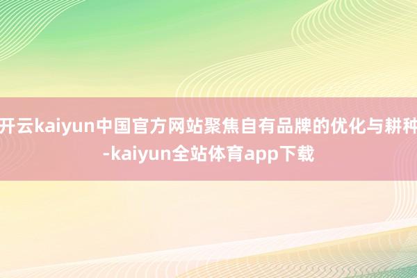 开云kaiyun中国官方网站聚焦自有品牌的优化与耕种-kaiyun全站体育app下载