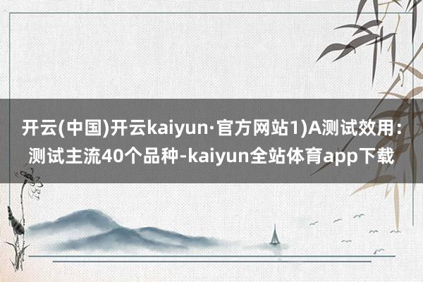 开云(中国)开云kaiyun·官方网站1)A测试效用：测试主流40个品种-kaiyun全站体育app下载