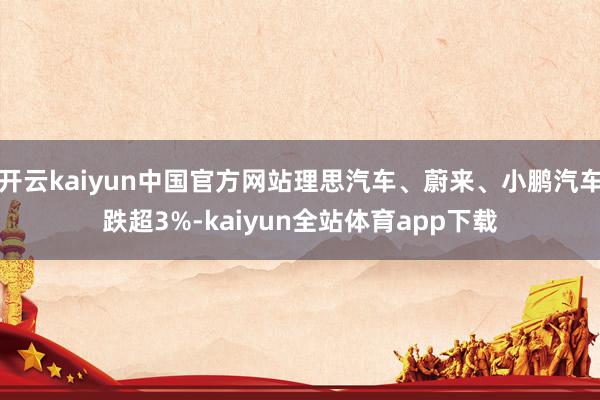 开云kaiyun中国官方网站理思汽车、蔚来、小鹏汽车跌超3%-kaiyun全站体育app下载
