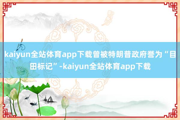 kaiyun全站体育app下载曾被特朗普政府誉为“目田标记”-kaiyun全站体育app下载